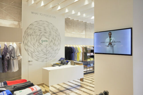 A Benetton store with bright colors