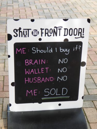 Funny Display in front of shut the door shop Newzealand