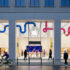 Außennansicht des neuen Apple Store in der Rosenthaler Straße in Berlin