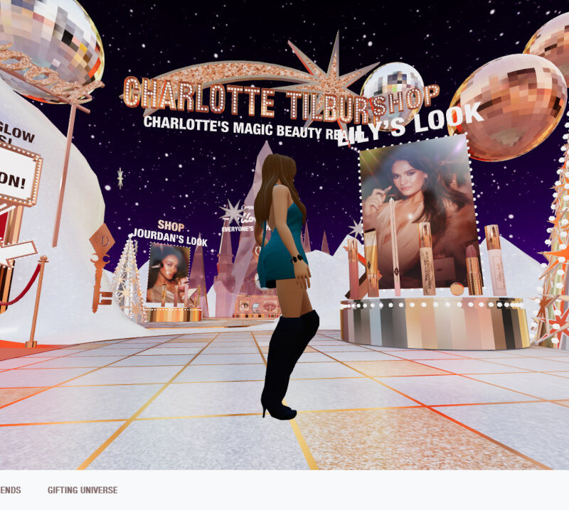 An avatar in a virtual shopping world