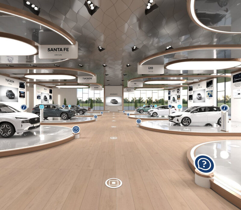 Car dealership in a virtual showroom