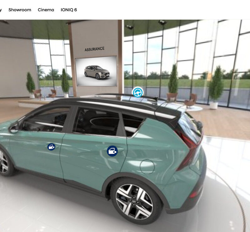 Car in a virtual showroom