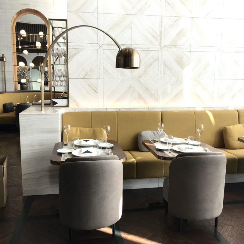 Seating in a modern restaurant