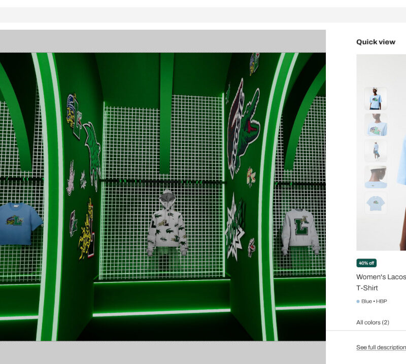 Clothes in a virtual showroom