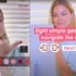 A woman controls an app for trying out cosmetics with gestures