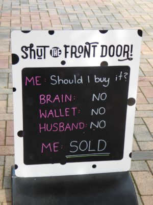 Funny Display in front of shut the door shop Newzealand