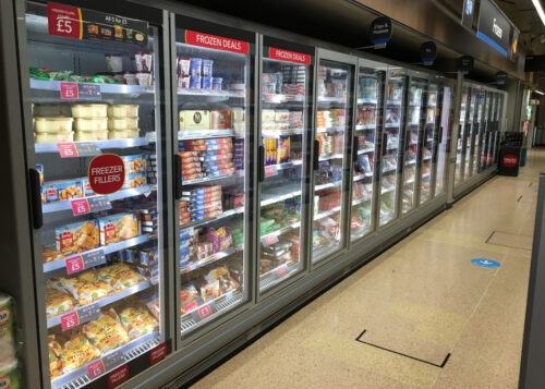 Refrigerators in a supermarket
