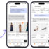 Four smartphone displays with chatbots in the fashion sector