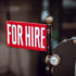 A red for hire sign