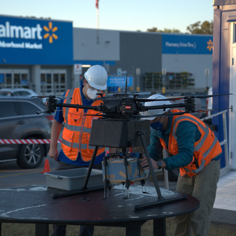 Package being loaded into Walmart DroneUp drone; Copyright: Walmart.