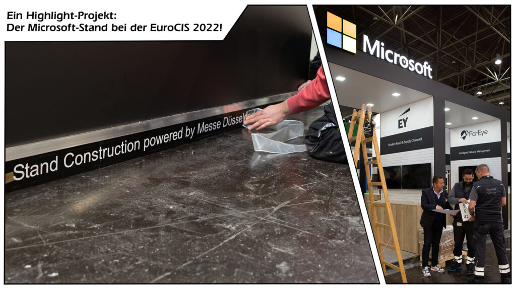Standkonstruktion von Microsoft in der Nahaufnahme; xopyright: Messe Düsseldorf