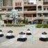 Several small self-driving robots in a square in South Korea